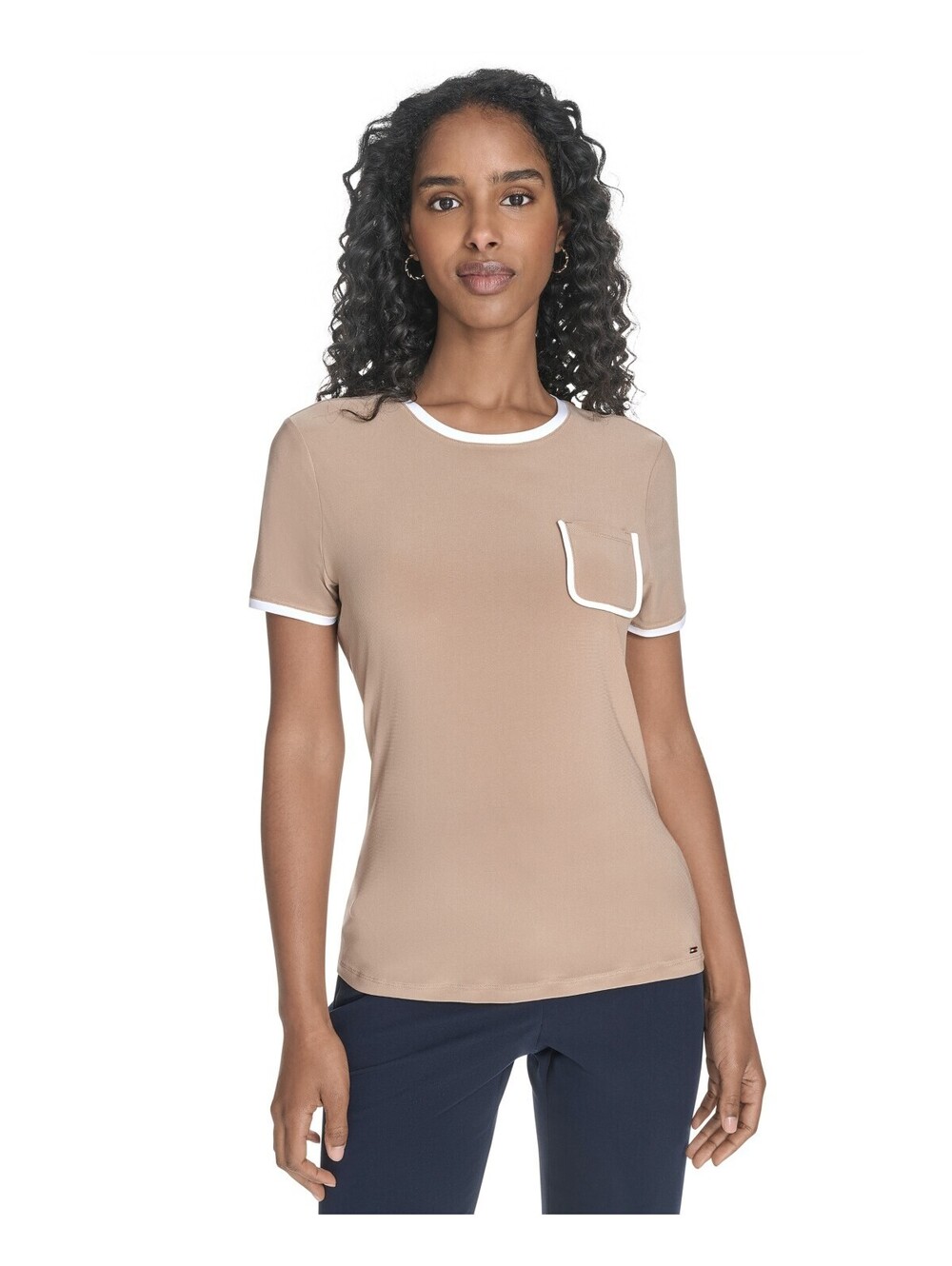 Tommy Hilfiger Womens Short-Sleeve Crewneck Tigr Eyei M